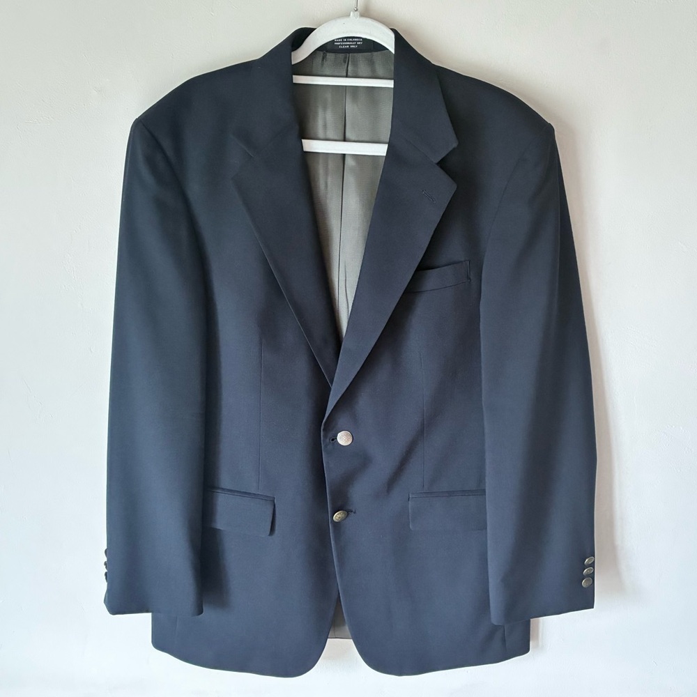 Oscar de la Renta Classic Men's Navy Wool Blazer